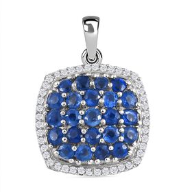 Kaschmir Kyanit Anhänger, 925 Silber platiniert ca. 1.99 ct