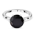 Schwarzer Spinell Ring, 925 Silber,  (Gr&ouml;&szlig;e 16.00) ca. 3.31 ct