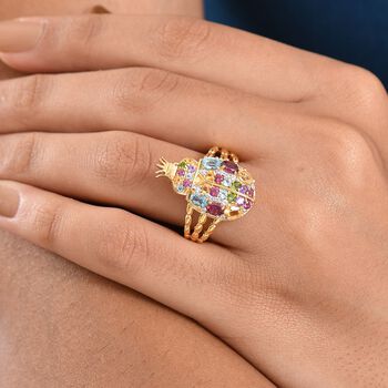 GP Trionfo Kollektion- Rhodolith Granat und Multi Edelstein Ring - 2,21 ct.