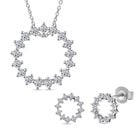 LUXURIANT DIAMOND- 3er Set - Lab Grown Diamant SI-GH Anhänger mit Kette (ca. 50cm) und Ohrringe, 925 Silber rhodiniert ca. 0.75 ct