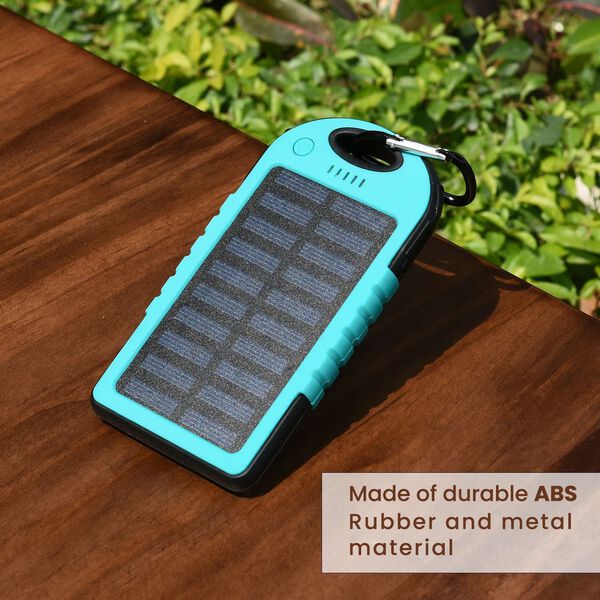 HOMESMART - Solarpowerbank mit 5000 mah, tragbar, 15x7.5cm, 145g, türkis image number 7