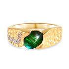 Kanadischer Ammolit und Zirkon Ring 925 Silber Gelbgold Vermeil  ca. 1,22 ct image number 0