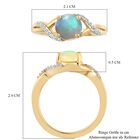 Natürlicher Äthiopischer Opal und Zirkon Ring 925 Silber vergoldet  ca. 1,08 ct image number 6