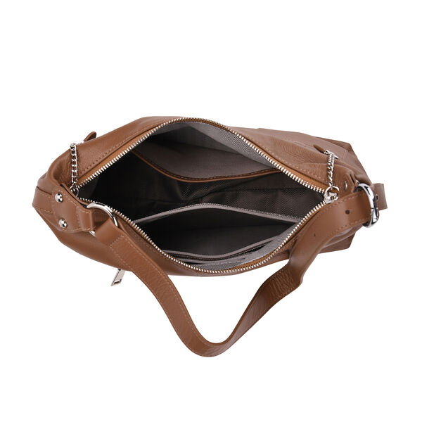 Crossbody Tasche aus echtem Leder, 29,5×12×26 cm, Braun image number 4