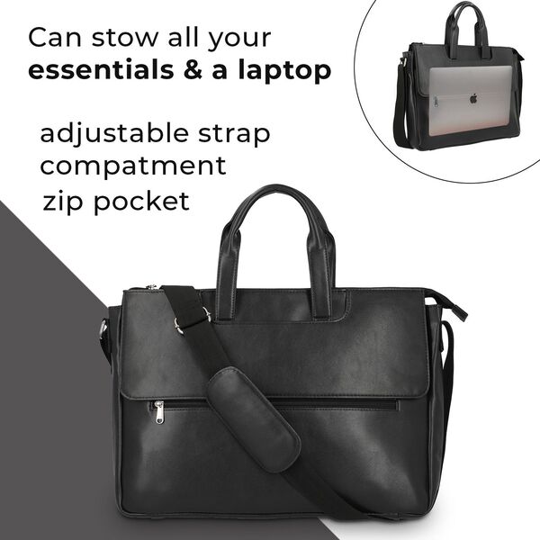 LA MAREY Laptoptasche aus Kunstleder, Schwarz image number 2