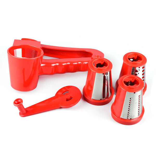 Mini Obst- und Gem&uuml;seschneider mit 3 Klingen, Rot