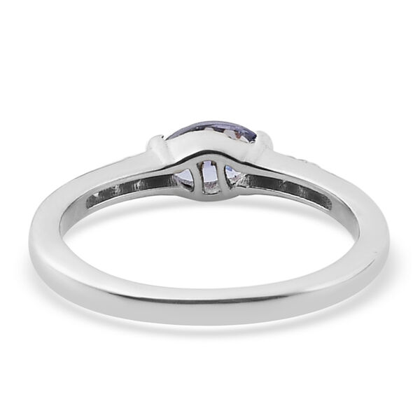 Tansanit und Zirkon Ring 925 Silber platiniert  ca. 0,56 ct image number 6