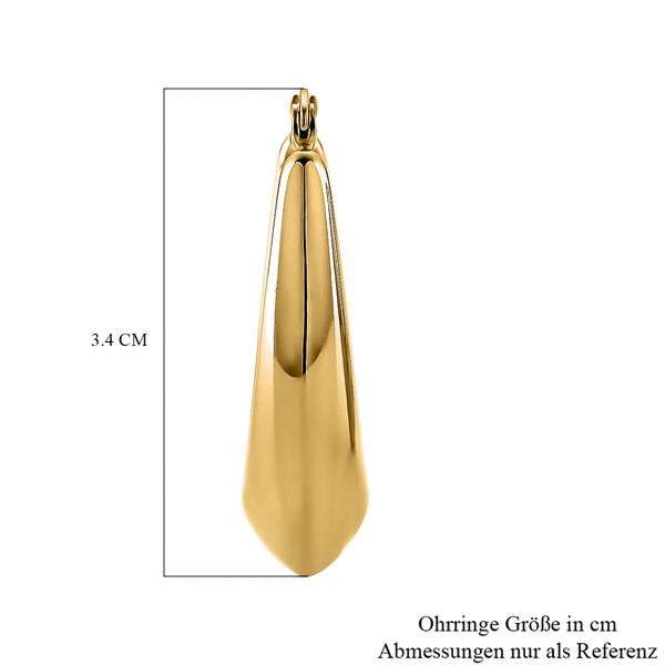 Tropfen-Creolen, Reiner Edelstahl, goldfarben image number 5