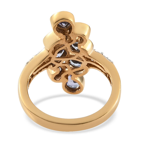 Tansanit und Zirkon Ring 925 Silber vergoldet  ca. 1,28 ct image number 6
