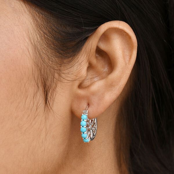 D'Joy AA Sleeping Beauty Türkis Ohrringe 925 Silber rhodiniert ca. 1.32 ct image number 3