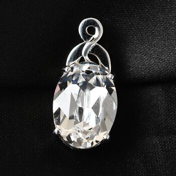 LUSTRO STELLA &Ouml;sterreichischer wei&szlig;er Kristall Solit&auml;r-Anh&auml;nger, 925 Silber platiniert ca. 5,35 ct
