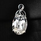 LUSTRO STELLA Österreichischer weißer Kristall Solitär-Anhänger, 925 Silber platiniert ca. 5,35 ct