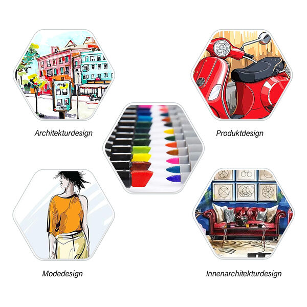 Set aus 120 Dual Markern mit Aufbewahrungsetui. image number 3