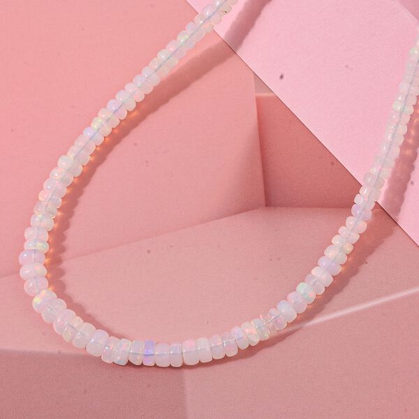 Nat&uuml;rliche, &auml;thiopische Welo Opal 45cm Halskette - 50 ct. image number 1