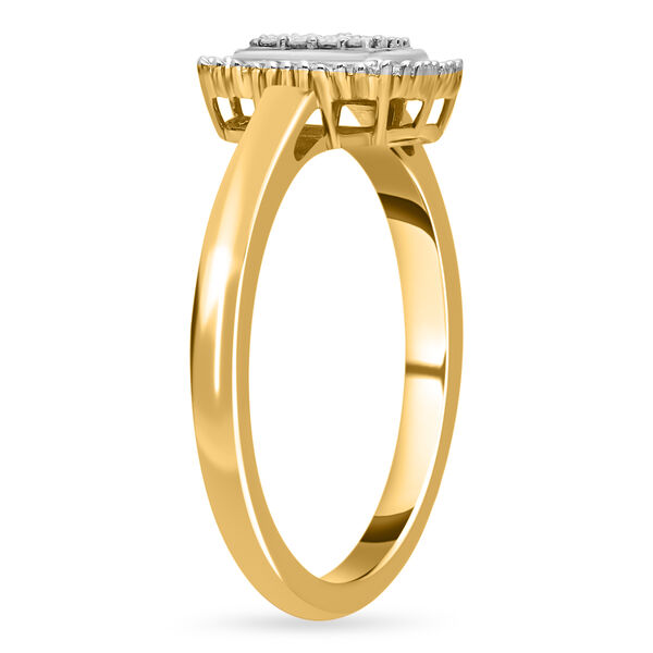 Wei&szlig;er Diamant P Ring 925 Silber Gelbgold Vermeil (Gr&ouml;&szlig;e 16.00) ca. 0.33 ct image number 4