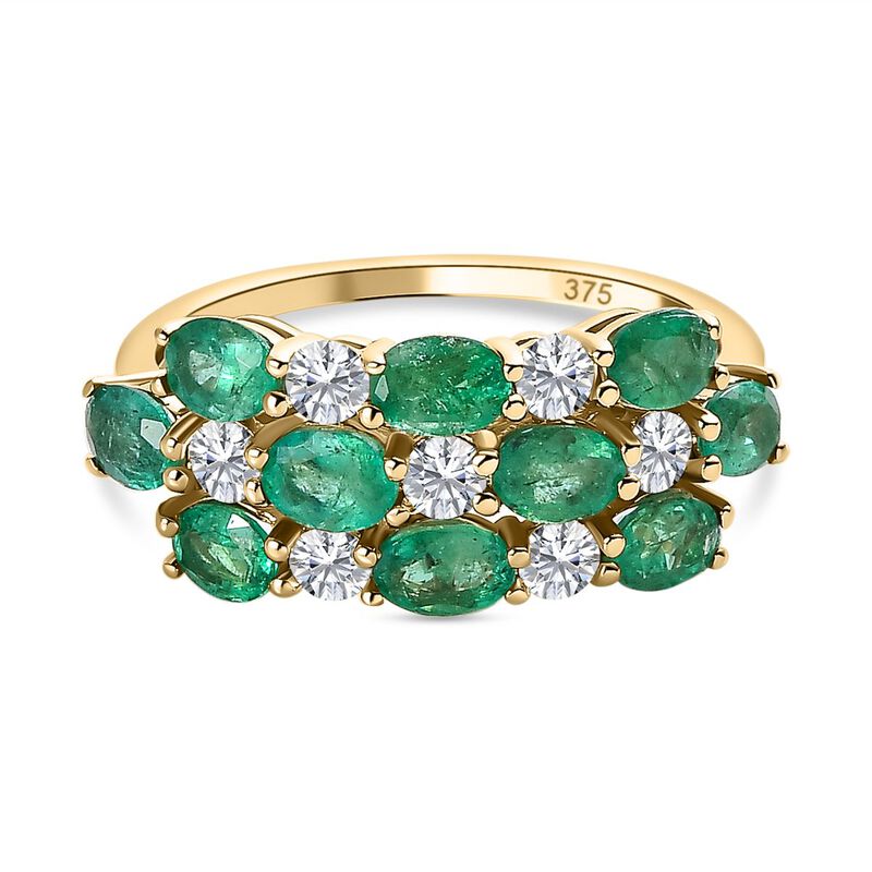 AAA Kagem sambischer Smaragd und Moissanit-Ring - 2,15 ct. image number 0