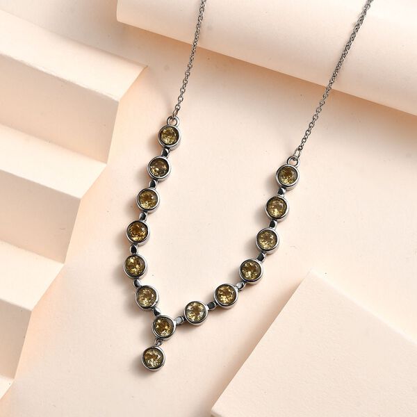 Citrin Halskette ca. 45 cm Edelstahl ca. 6,52 ct. image number 2