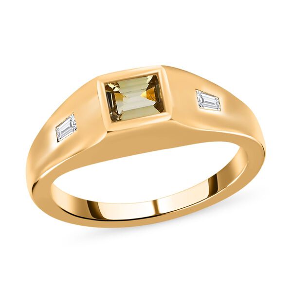 Natürlicher, goldener Tansanit und Zirkon-Ring - 0,59 ct. image number 3