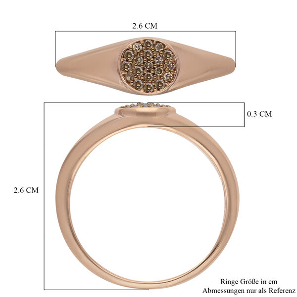 Natürlicher Champagner Diamant-Ring, 925 Silber Roségold  ca. 0,20 ct image number 6