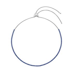 Blaue Zirkonia Halskette, ca. 38 cm, Edelstahl