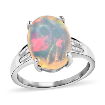 AAA nat&uuml;rlicher, &auml;thiopischer Welo Opal und Diamant-Ring - 3,46 ct.