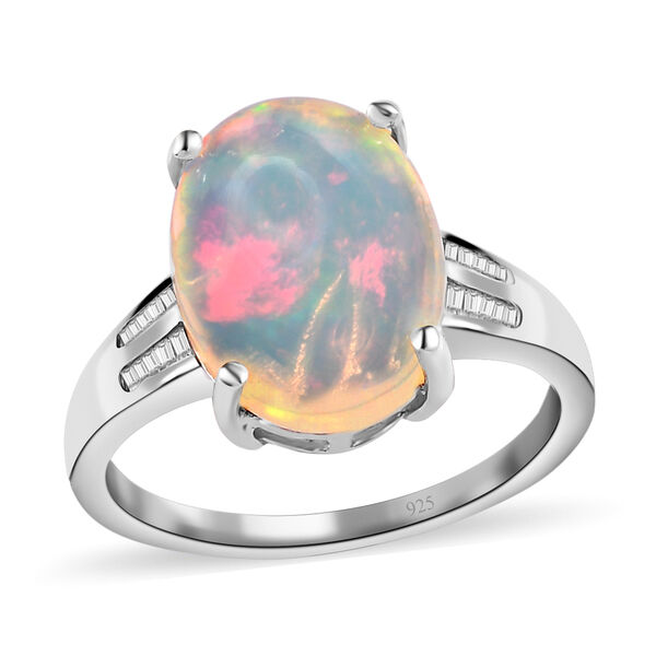 AAA nat&uuml;rlicher, &auml;thiopischer Welo Opal und Diamant-Ring - 3,46 ct. image number 4