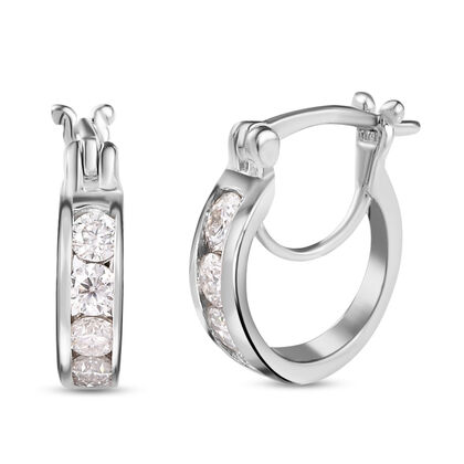 Moissanit-Ohrringe, 925 Silber platiniert ca. 1.02 ct