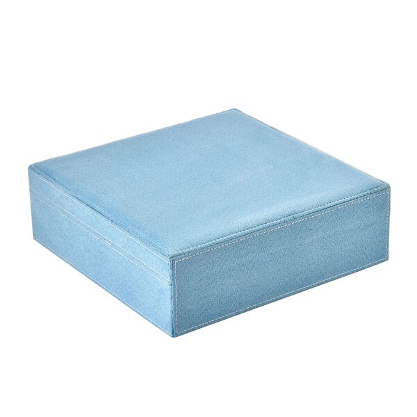 2-lagiges Schmuckkästchen mit herausnehmbarem Tablett, Blau image number 3