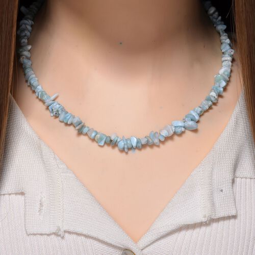 Larimar Halskette, flexibel, Reiner Edelstahl ca. 160.00 ct image number 1