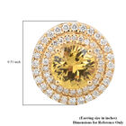 ILIANA AAA gelbe Saphir und Diamant-Halo-Ohrstecker in 750 Gold, 2,45 ct. image number 3