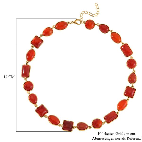 Roter Achat Halskette ca. 45 cm Legierung Standard gelb vergoldet ca. 160,00 ct. image number 5