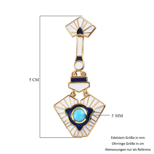 Nat&uuml;rliche Sleeping Beauty T&uuml;rkis emaillierte Solit&auml;r-Ohrh&auml;nger in Silber, 0,36 ct. image number 5