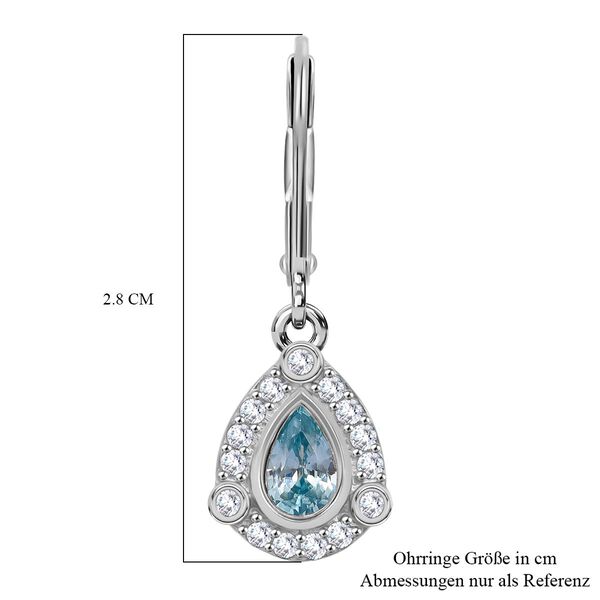 D'Joy AA blaue und wei&szlig;e Zirkon Ohrringe - 1,89 ct. image number 5
