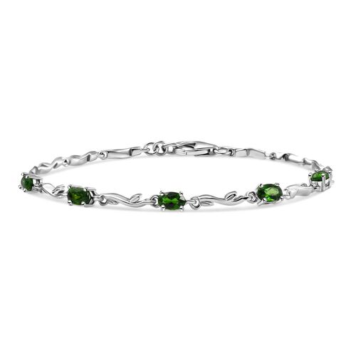 D’joy Natürlicher Chromdiopsid Armband ca. 18 cm 925 Silber rhodiniert ca. 1,27 ct. image number 0