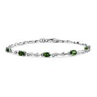 D’joy Natürlicher Chromdiopsid Armband ca. 18 cm 925 Silber rhodiniert ca. 1,27 ct.