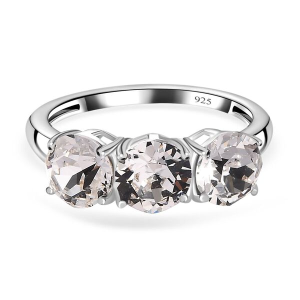 Wei&szlig;er Kristall Schmuckset 925 Silber image number 3