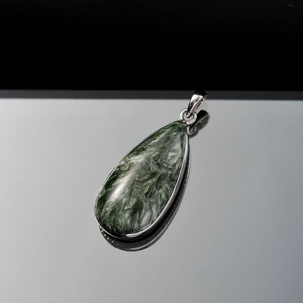 Sibirischer Seraphinite Anhänger 925 Silber rhodiniert ca. 19,42 ct. image number 2