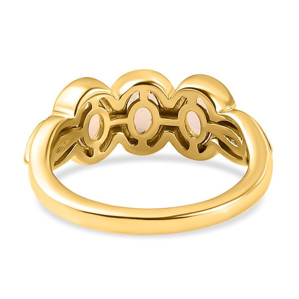 Natürlicher, äthiopischer Opal und weißer Zirkon-Ring, 925 Silber vergoldet  ca. 0,95 ct image number 6