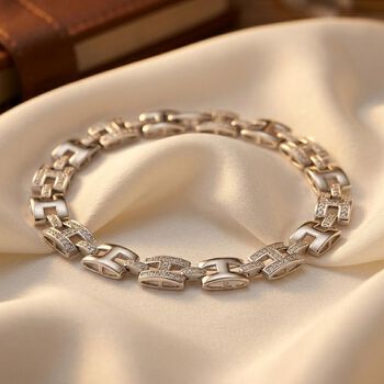 Wei&szlig;er Zirkonia Armband ca. 19 cm Nickelfreies Messing 4.00 ct