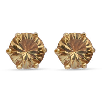 Citrin Ohrstecker 925 Silber Vergoldet  3.06 ct