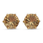 Citrin Ohrstecker 925 Silber Vergoldet 3.06 ct