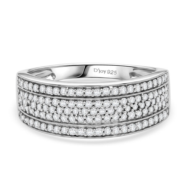 D'Joy Wei&szlig;er Diamant Ring 925 Silber Rhodiniert (Gr&ouml;&szlig;e 18.00) ca. 0,53 ct