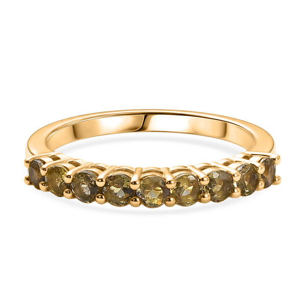 D'Joy AA Nat&uuml;rlicher goldener Tansanit Ring 925 Silber 750 Gelb Vergoldet (Gr&ouml;&szlig;e 20.00) ca. 0,50 ct