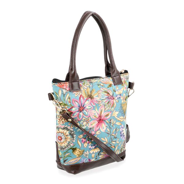 Crossbody Baumwolle, Blockprint, 25.4 x 23 cm, Hellblau image number 5