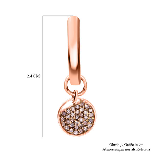 2er Set- Nat&uuml;rlicher Champagner Diamant-Anh&auml;nger mit 50cm Kette und Ohrringe - 0,48 ct. image number 3