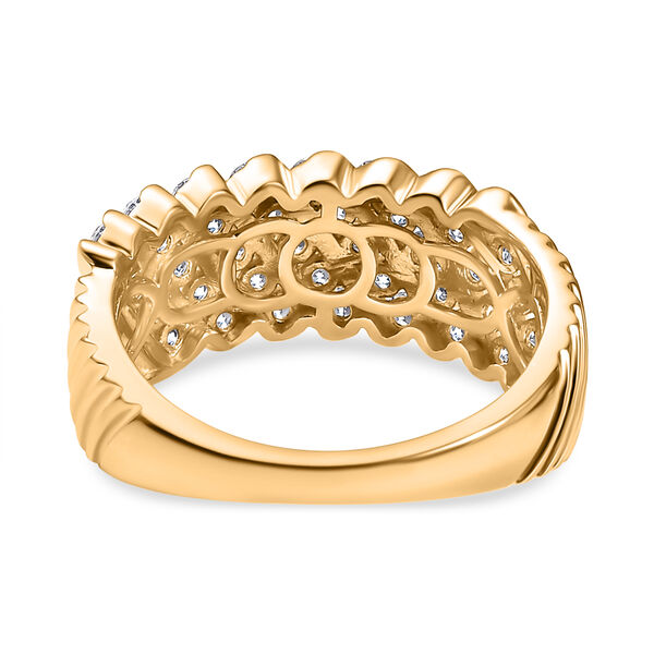 LUXURIANT SGL zertifizierter VS-EF Labor Diamant Ring, 925 Silber 750 Gelbgold Vermeil - 1 ct. image number 6