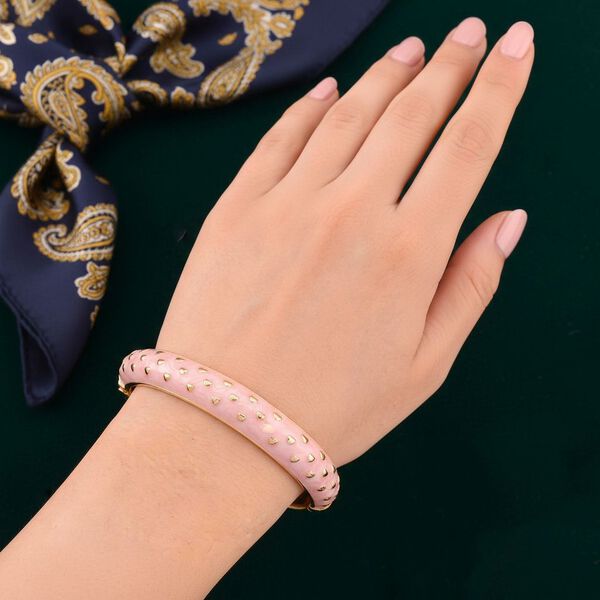 Emaille-Armreif im Punkt-Design, Rosa, ca. 18,5 cm image number 3