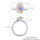 Natürlicher Äthiopischer Opal Solitär Ring 925 Silber Platin-Überzug image number 6