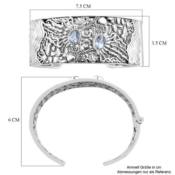 Royal Bali Kollektion- Himmelblauer Topas Armreif 19 cm- 2,90 ct. image number 6