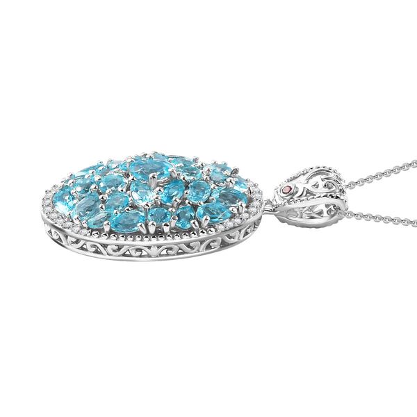 Betroka blauer Apatit und Zikon-Anhänger mit 50cm Kette - 6,49 ct. image number 4